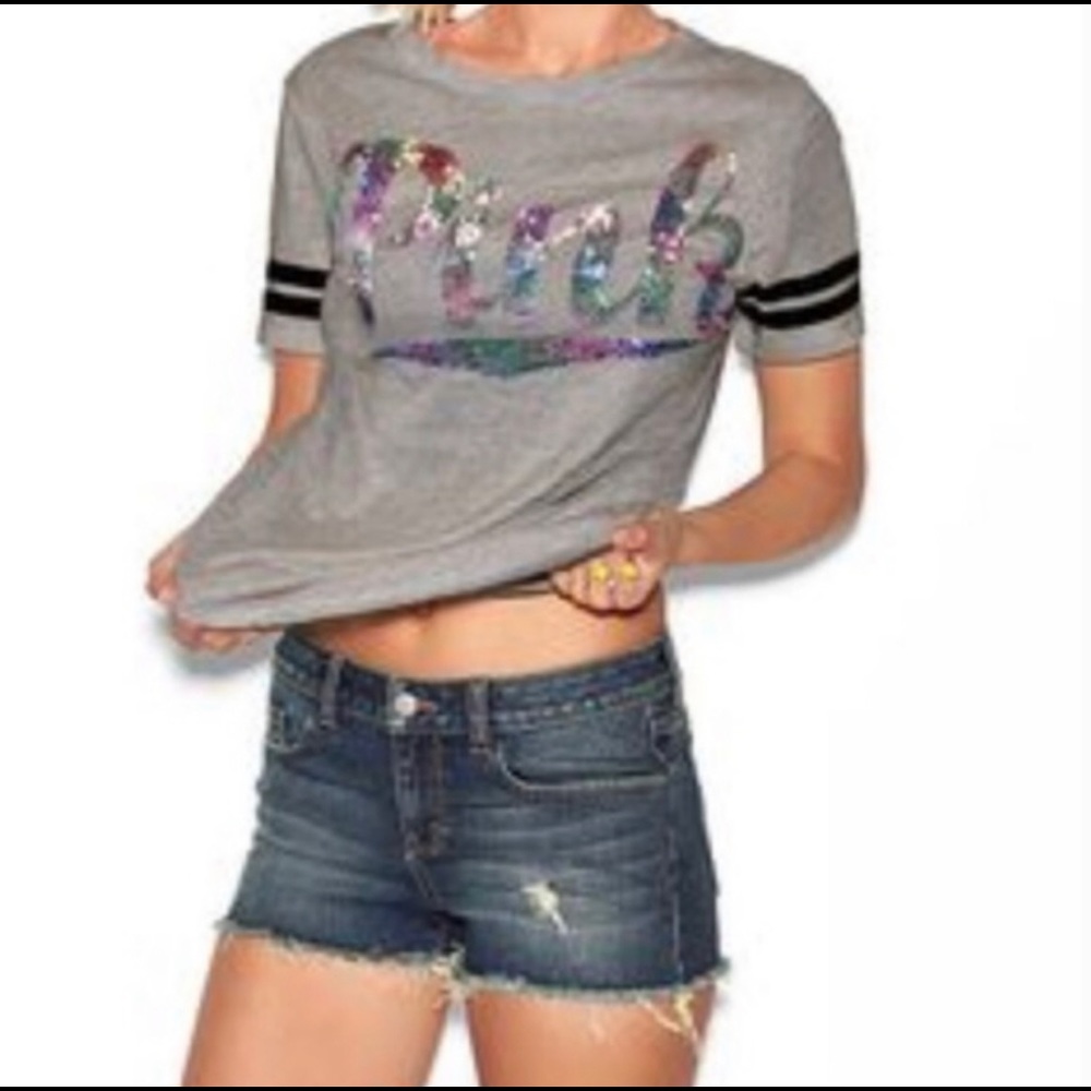 PINK Victoria’s Secret Women’s Frayed Jean Short 8